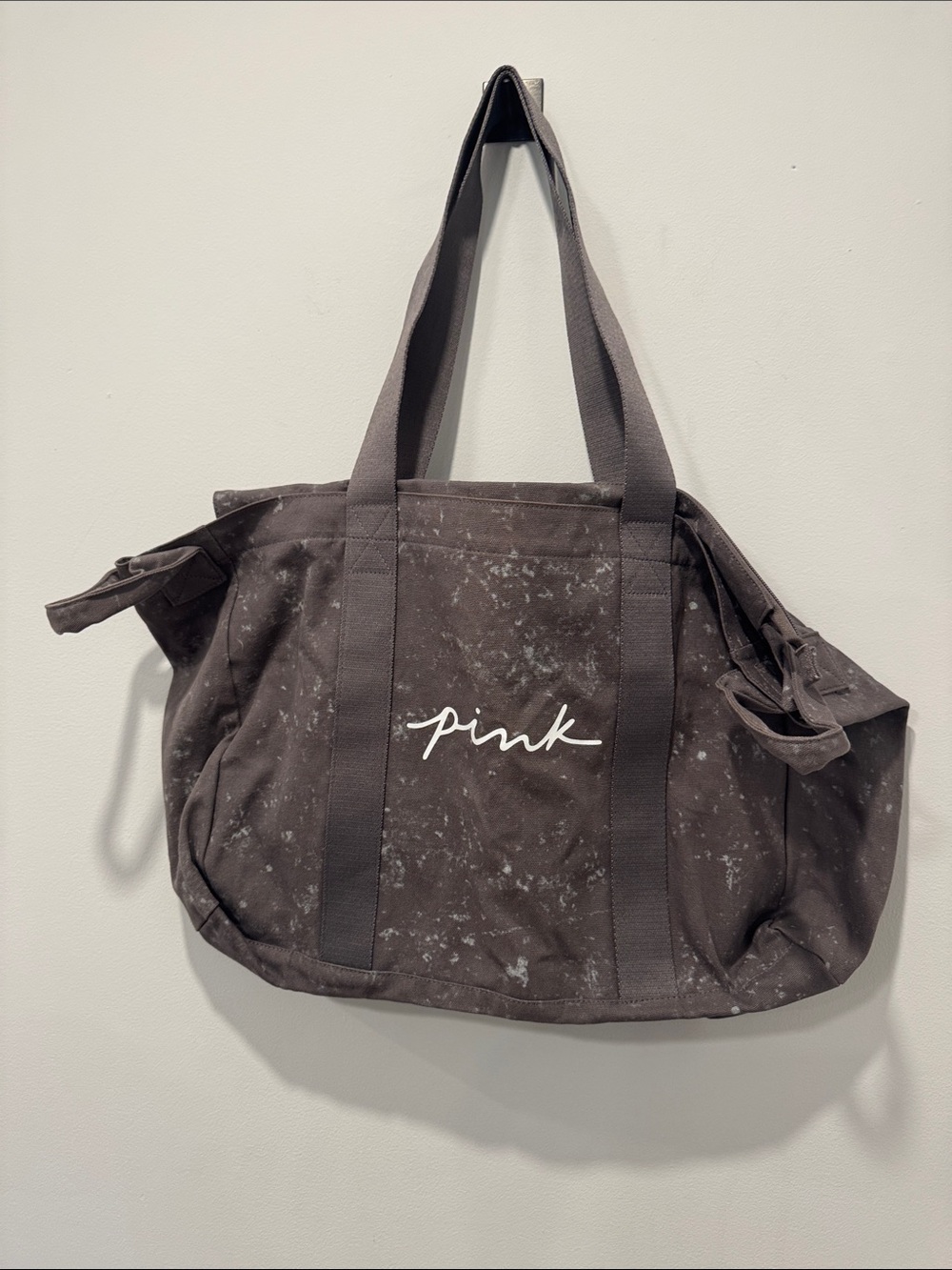 PINK Victoria's Secret Speckled Gray Canvas Tote